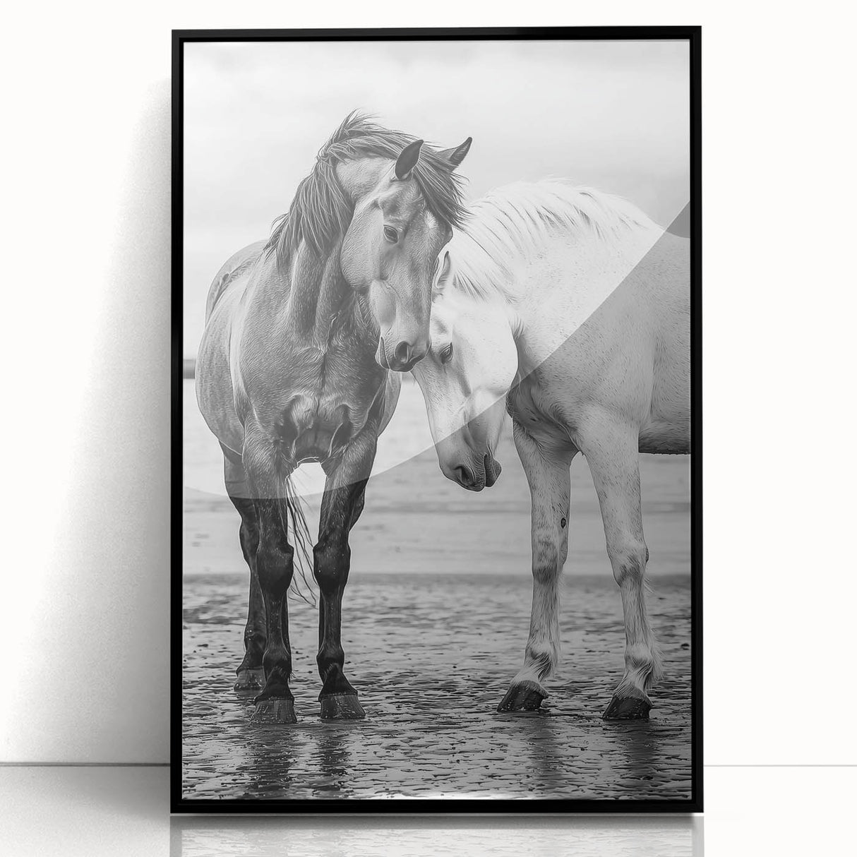 Framed acrylic wall art featuring a vibrant design of 50 illustrated animals, presented in a sleek black frame, ideal for modern home decor and wildlife enthusiasts.
