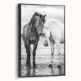 Framed canvas artwork showcasing a collection of 50 colorful animal designs in a black frame. Side view highlights the art's vibrant details and modern decor appeal.
