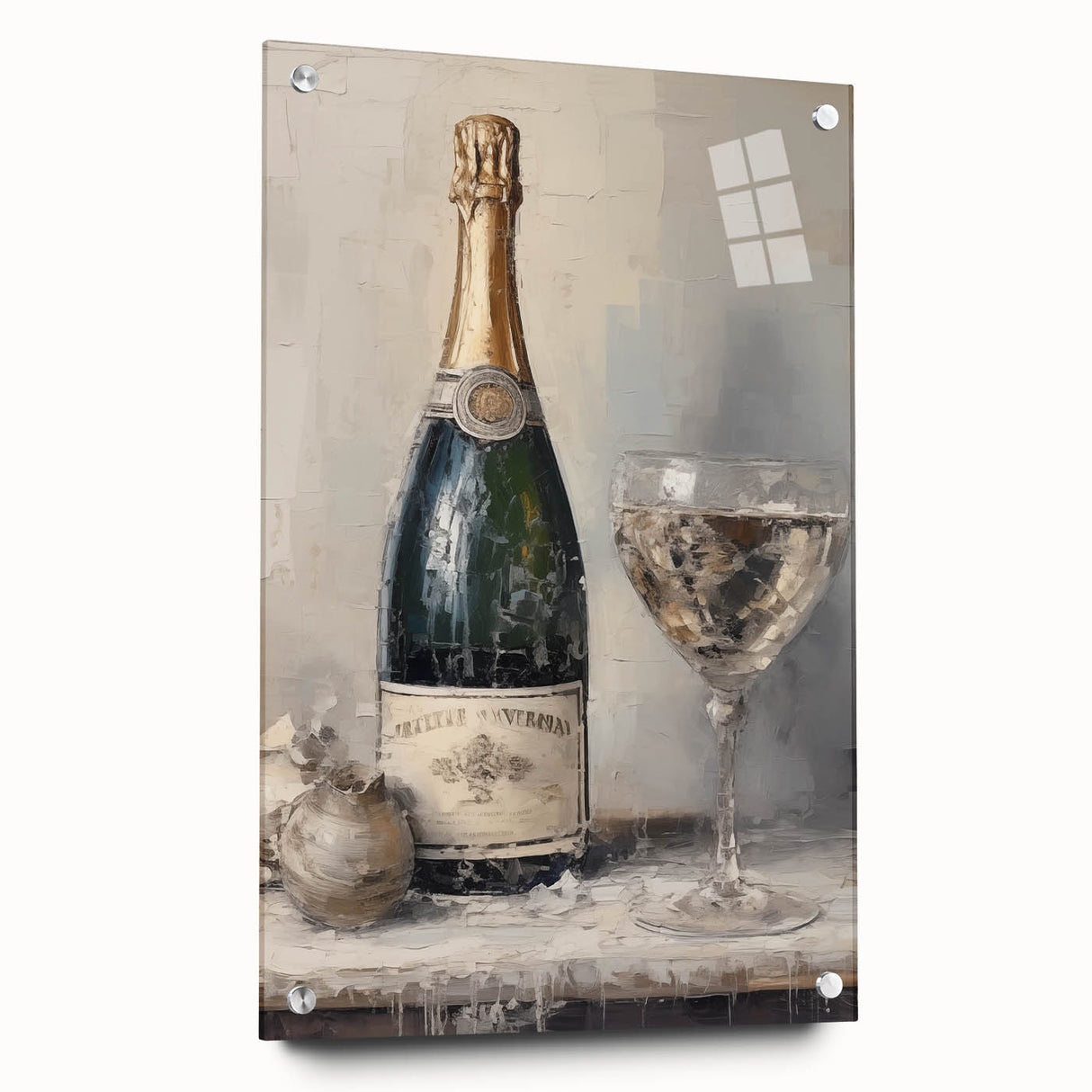Elegant Holiday Champagne Celebration Wall Art - Christmas Art Prints