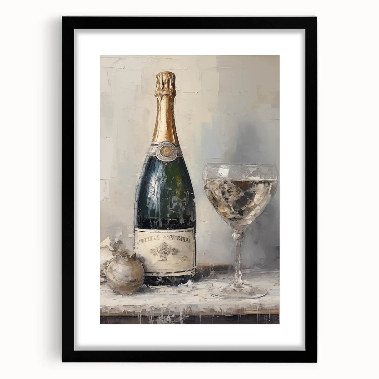 Elegant Holiday Champagne Celebration Wall Art - Christmas Art Prints