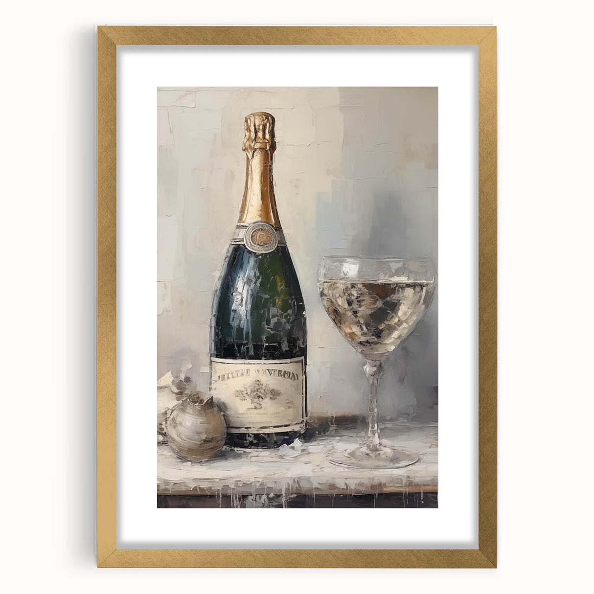 Elegant Holiday Champagne Celebration Wall Art - Christmas Art Prints