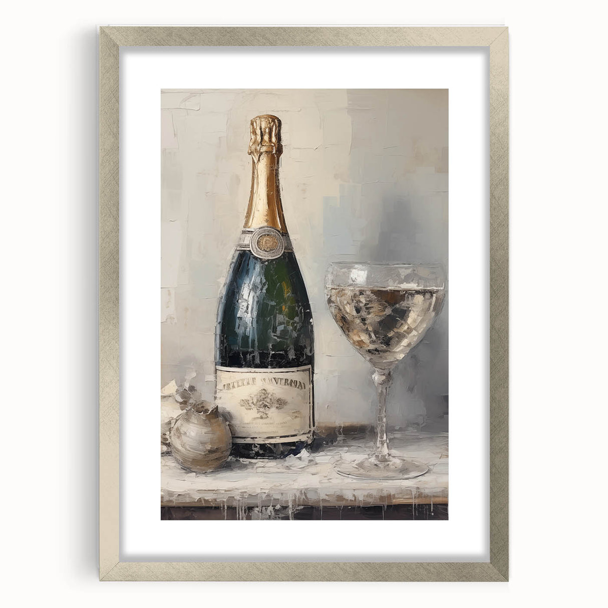 Elegant Holiday Champagne Celebration Wall Art - Christmas Art Prints