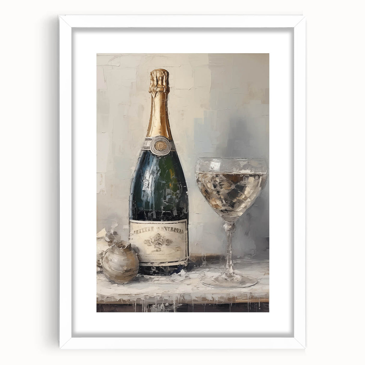Elegant Holiday Champagne Celebration Wall Art - Christmas Art Prints
