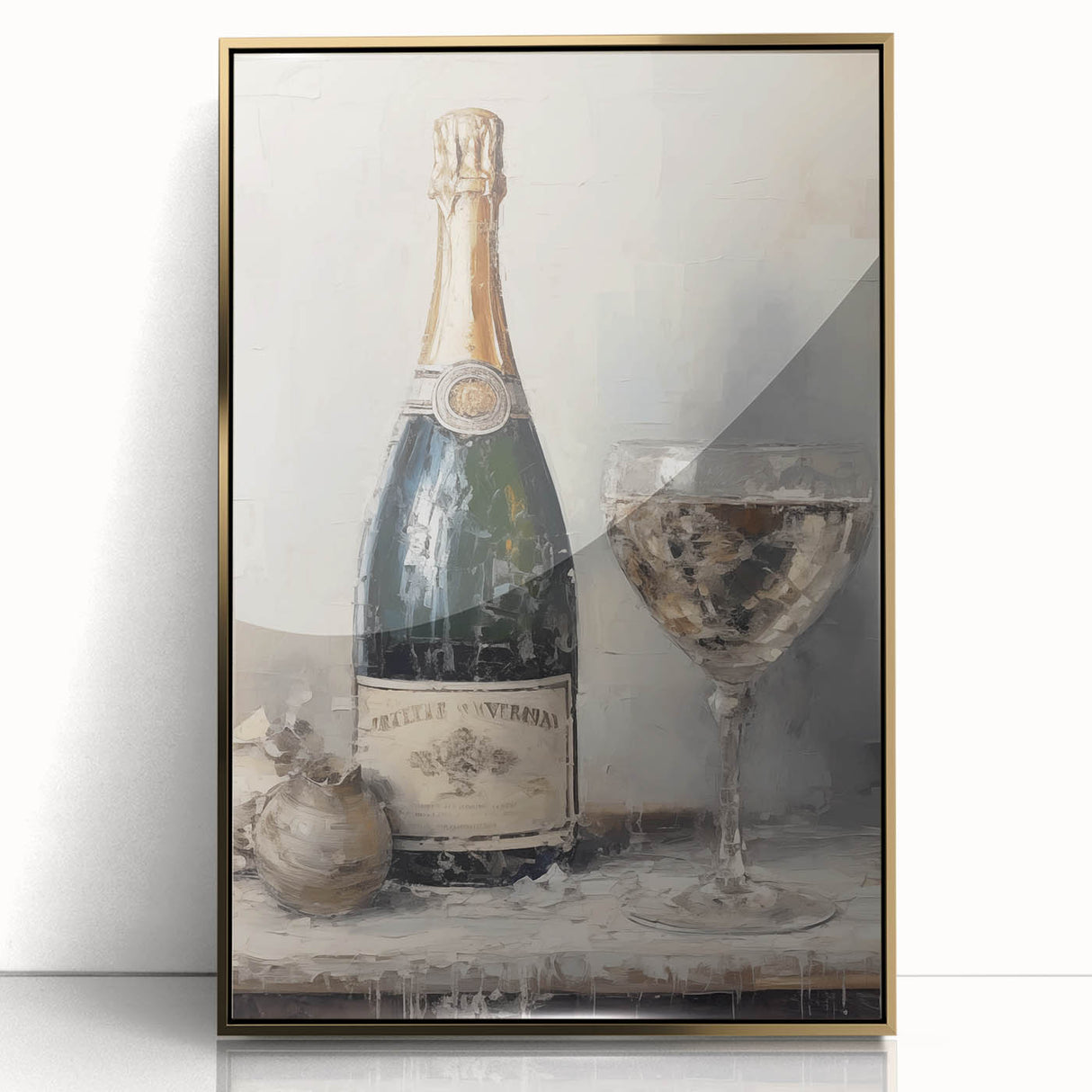 Elegant Holiday Champagne Celebration Wall Art - Christmas Art Prints