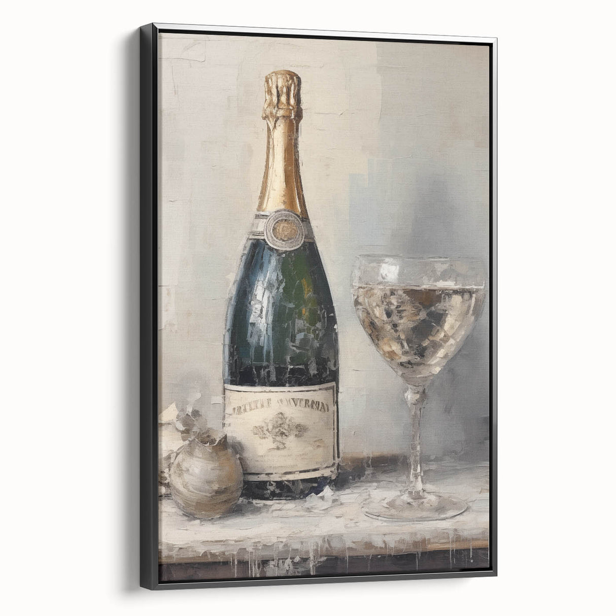 Elegant Holiday Champagne Celebration Wall Art - Christmas Art Prints