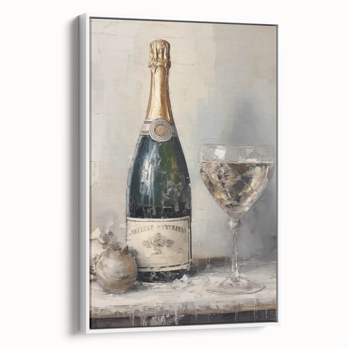 Elegant Holiday Champagne Celebration Wall Art - Christmas Art Prints