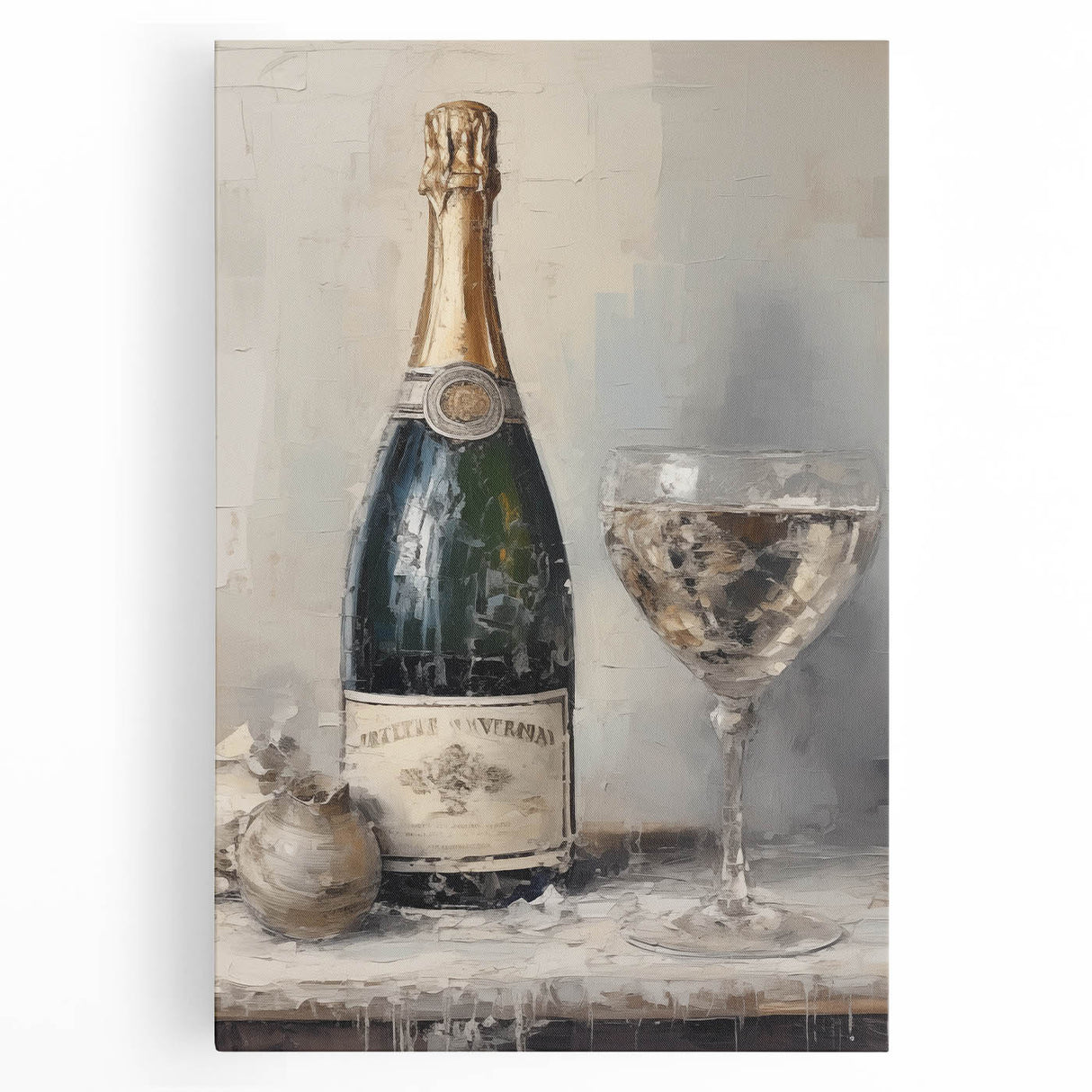 Elegant Holiday Champagne Celebration Wall Art - Christmas Art Prints
