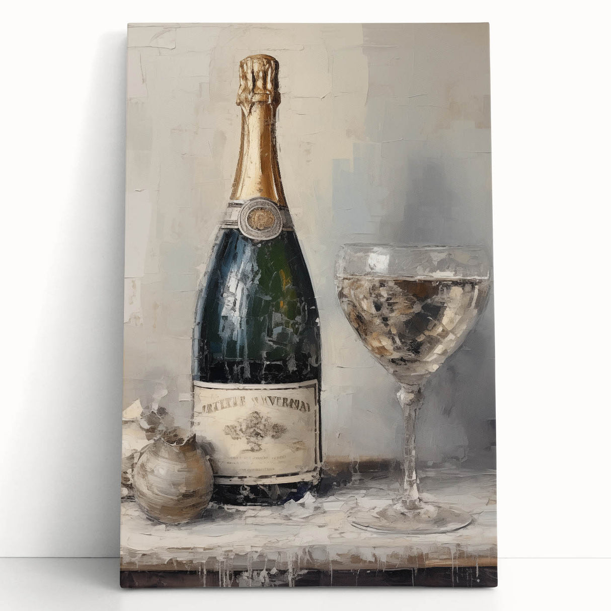 Elegant Holiday Champagne Celebration Wall Art - Christmas Art Prints
