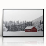 Elegant landscape barn framed in black acrylic, showcasing vibrant colors and intricate details, perfect for modern home decor. Ideal for enhancing living spaces with a rustic touch.