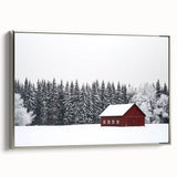 Barn-themed landscape canvas art framed in silver, showcasing a serene rural scene with vibrant colors, perfect for enhancing home decor in living spaces.