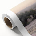 Vibrant landscape countryside wall art on rolled canvas showcasing lush green fields and a serene sky, perfect for enhancing home decor aesthetics.