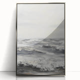 Framed acrylic artwork showcasing a stunning landscape design with a silver frame, ideal for modern home decor. The piece features vibrant colors and intricate details, perfect for enhancing any living space or office.