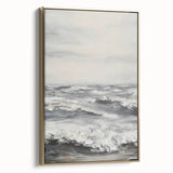 Framed canvas artwork showcasing a serene landscape in gold tones, elegantly displayed in a side view, perfect for enhancing modern home decor.