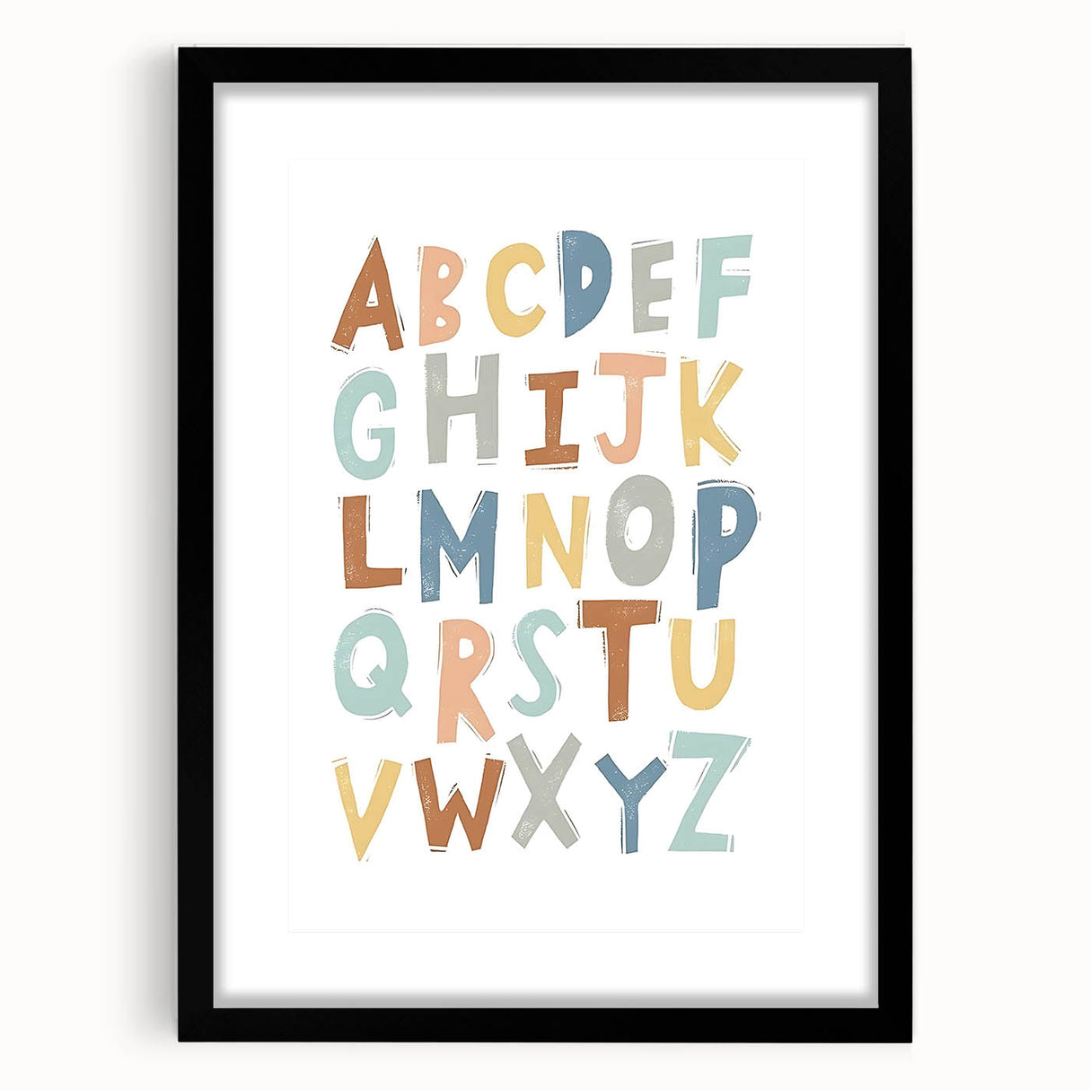 ABC Alphabet - Kids Educational Wall Art Pastel Learning Print