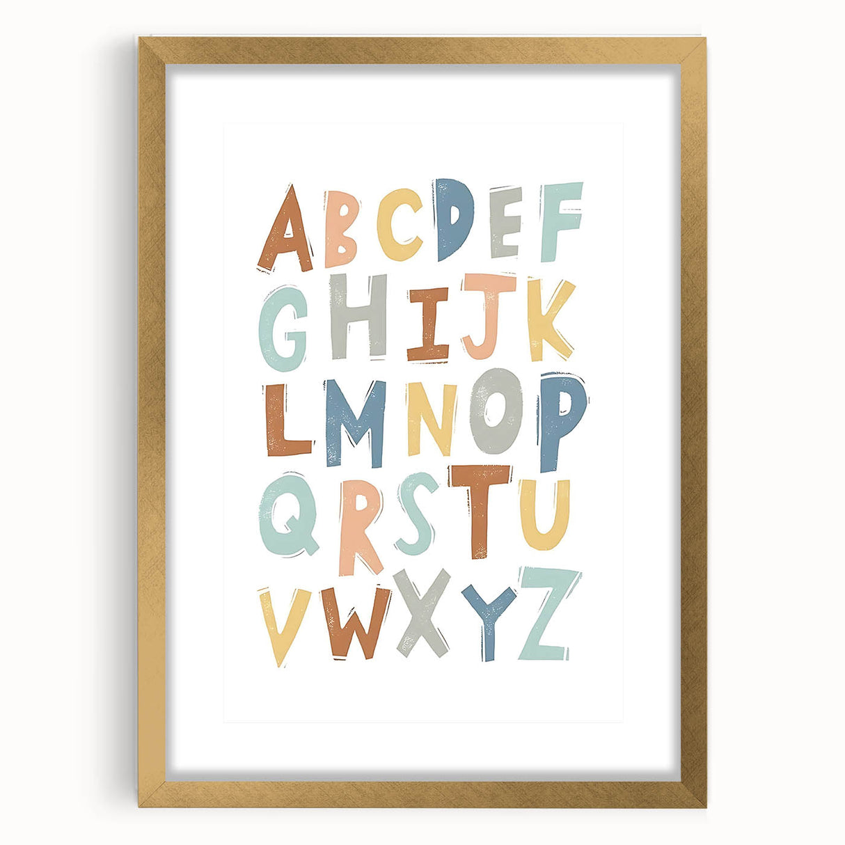 ABC Alphabet - Kids Educational Wall Art Pastel Learning Print
