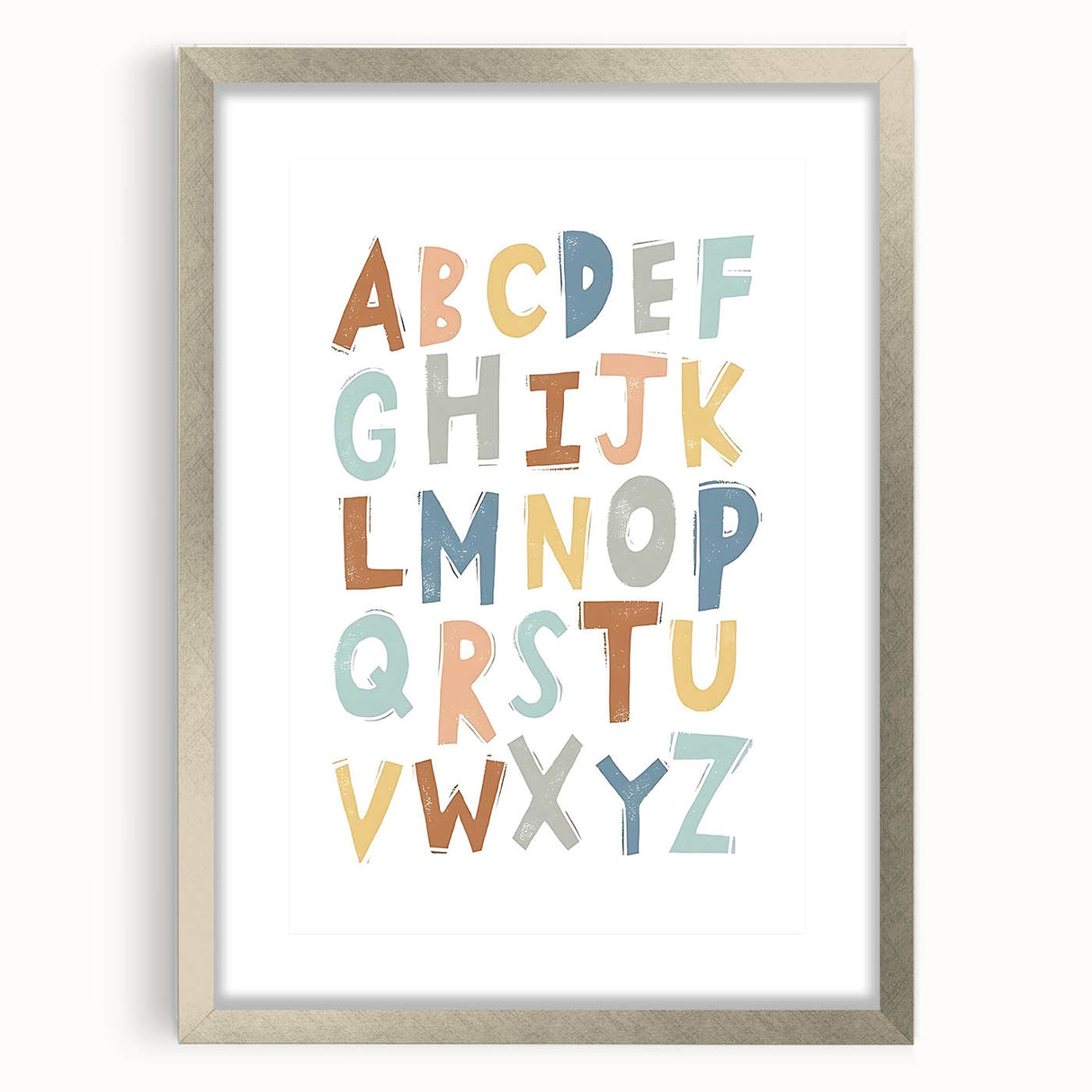 ABC Alphabet - Kids Educational Wall Art Pastel Learning Print