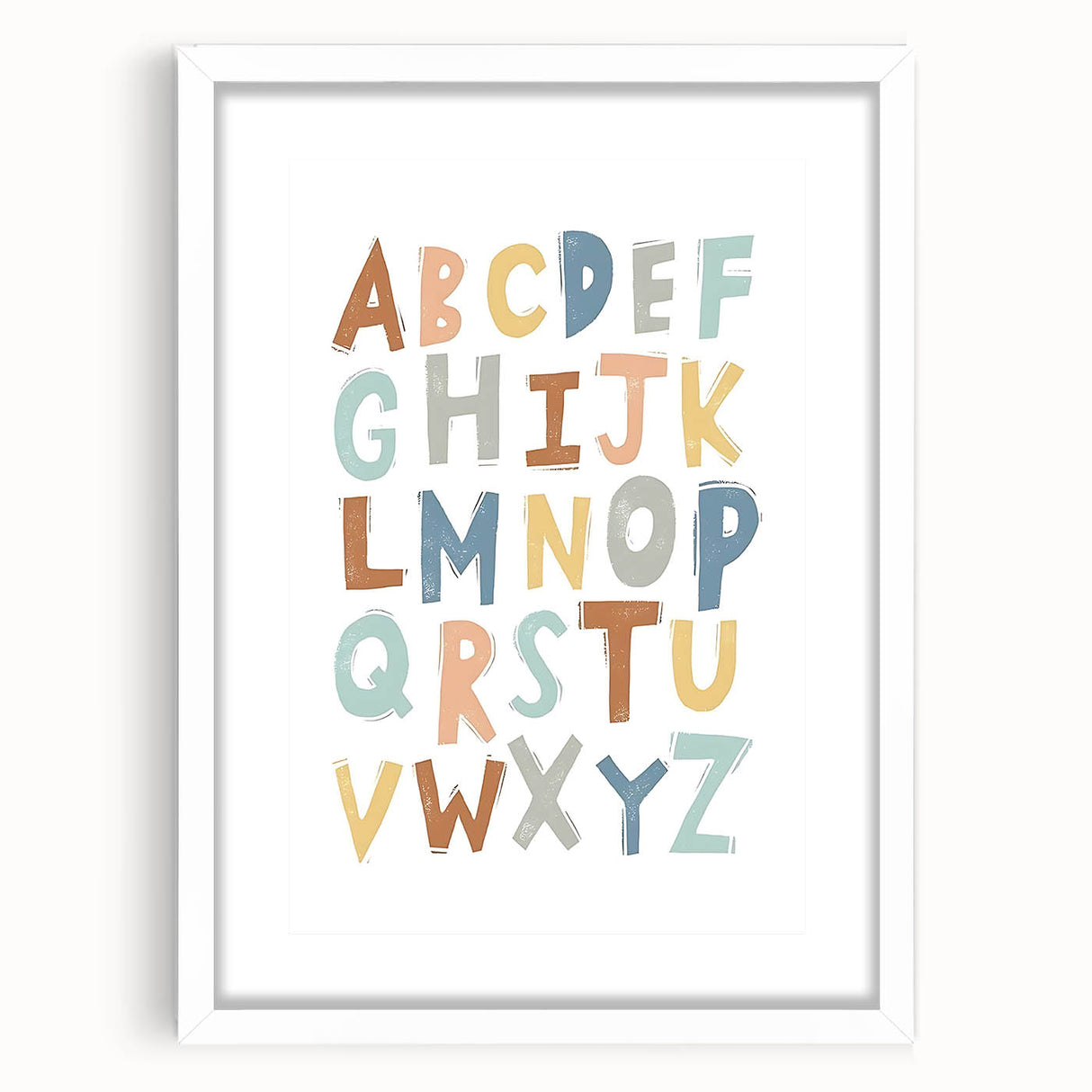 ABC Alphabet - Kids Educational Wall Art Pastel Learning Print