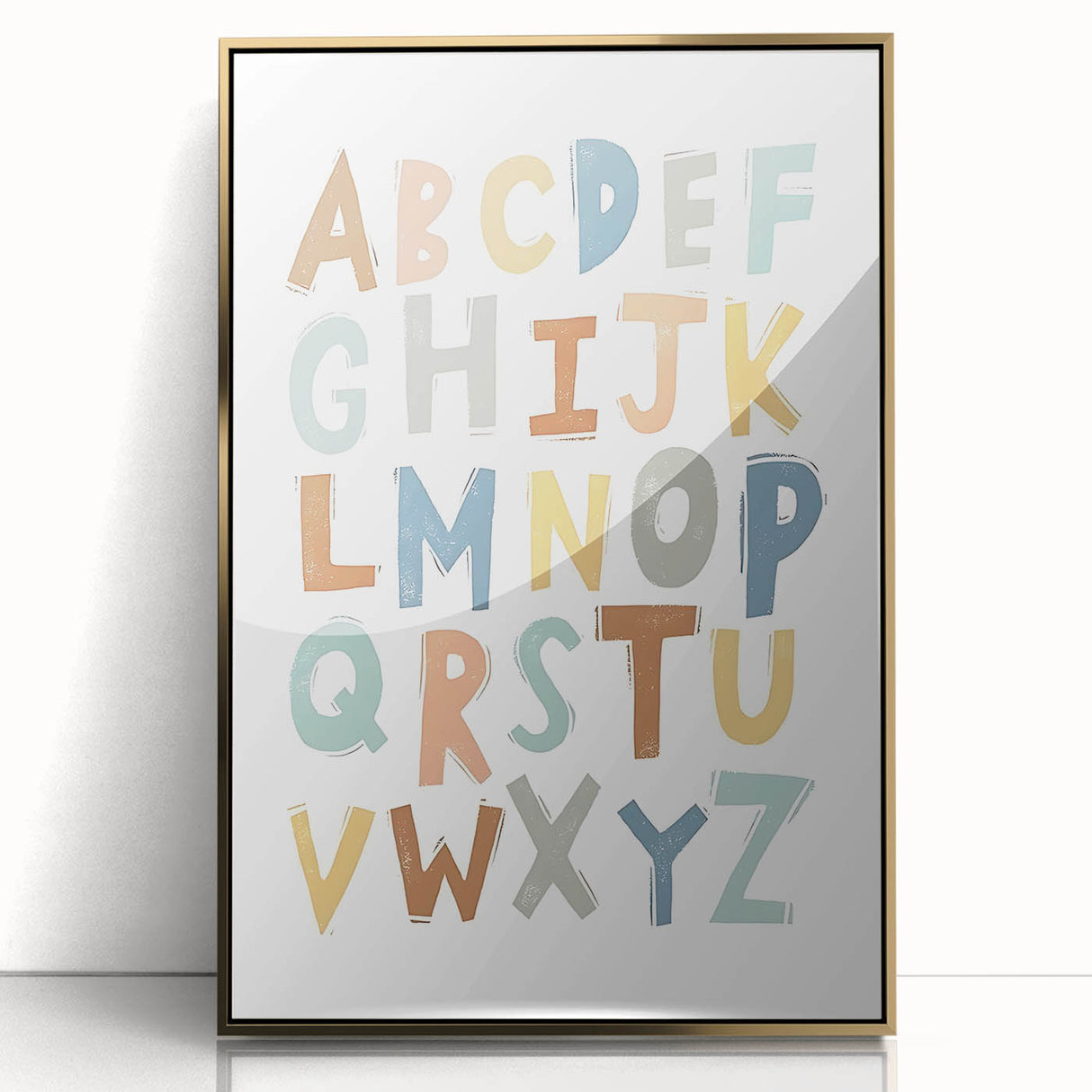 ABC Alphabet - Kids Educational Wall Art Pastel Learning Print