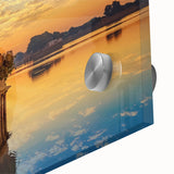 Large abstract depiction of an Indian landscape in muted earth tones on acrylic glass, ideal for dining room art.