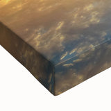 Large art featuring a black and white landscape painting of an Indian scenery on stretched canvas, ideal for bedroom decor.