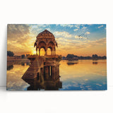 Black and white stretched canvas of Indian scenery, ideal for kitchen wall art or bedroom ambiance.