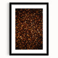 Extra large abstract art print on canvas featuring a textured, colorful fall scene in a black frame.