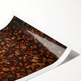 Extra large wall art featuring line art flowers in muted earth tones on a rolled canvas.
