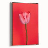 Framed canvas depicting a vintage-style landscape with colorful spring scenes, set in a black frame.