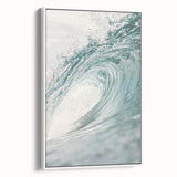 Vintage poster art of a summer scene on extra large framed canvas, featuring vibrant colors against a black background.