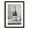 Textured abstract art print in vibrant blues and whites on a large canvas, framed in black, ideal for living room decor.
