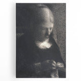 Impressionist Portrait Art - Seurat's "The Artist's Mother Embroidering