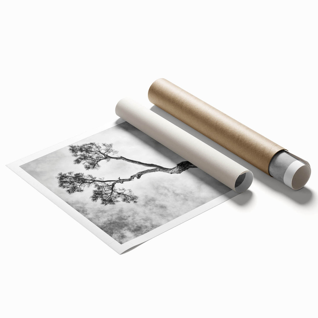 Minimalist Tree Silhouette – Modern Black & White Wall Art