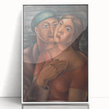 Modern Wall Art - Expressive Portrait of Lovers in Warm Earthy Tones