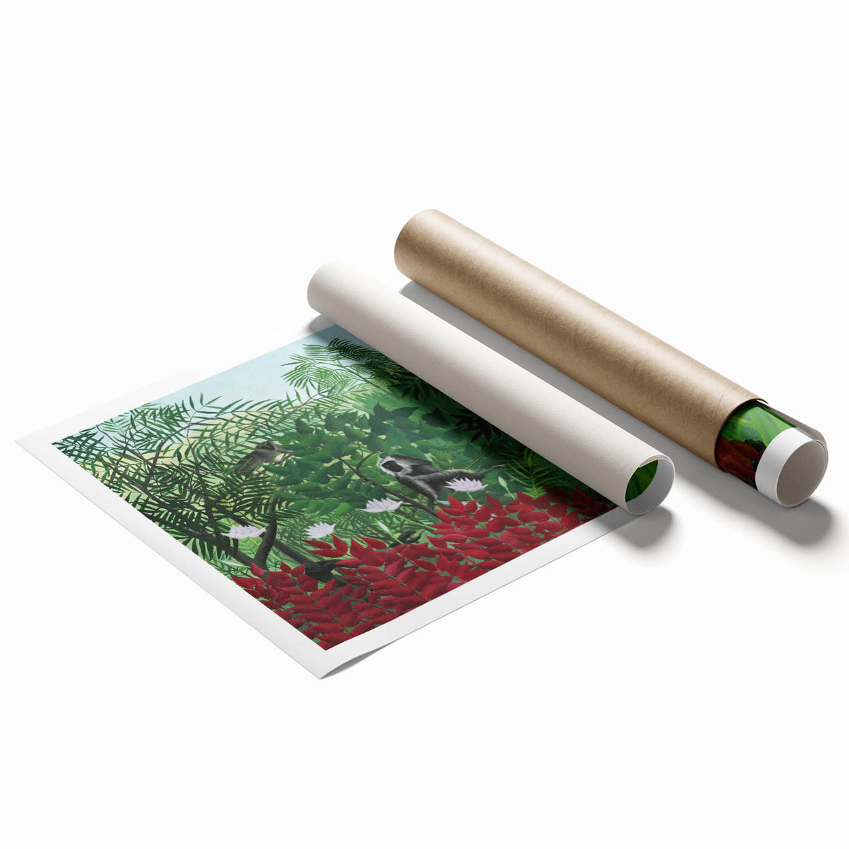 Tropical Forest with Monkeys" Modern Wall Art - Contemporary Jungle Decor