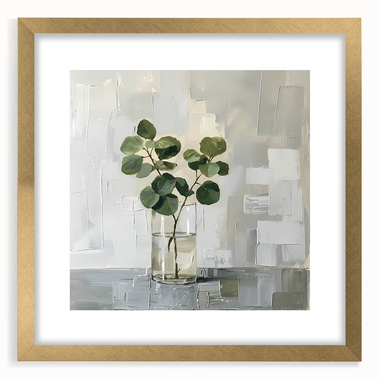 Framed Print for Dining Room - Minimalist Greenery Artwork