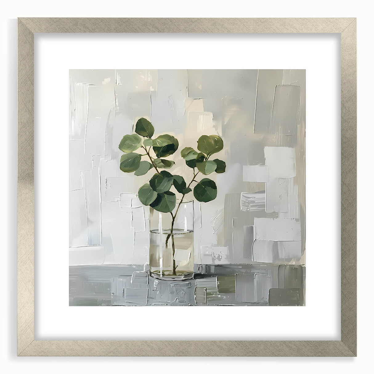 Framed Print for Dining Room - Minimalist Greenery Artwork