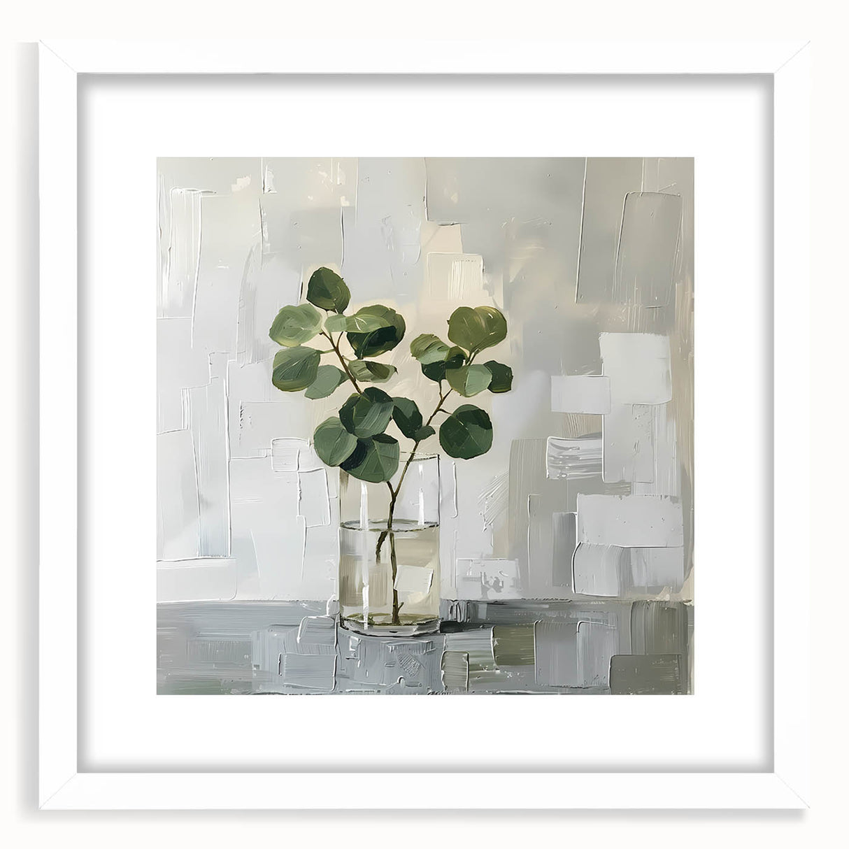 Framed Print for Dining Room - Minimalist Greenery Artwork