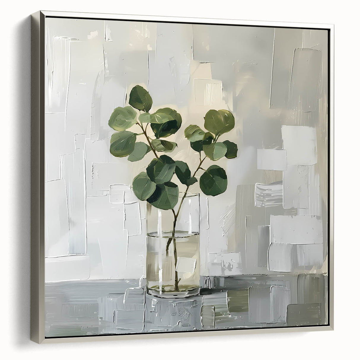 Framed Print for Dining Room - Minimalist Greenery Artwork