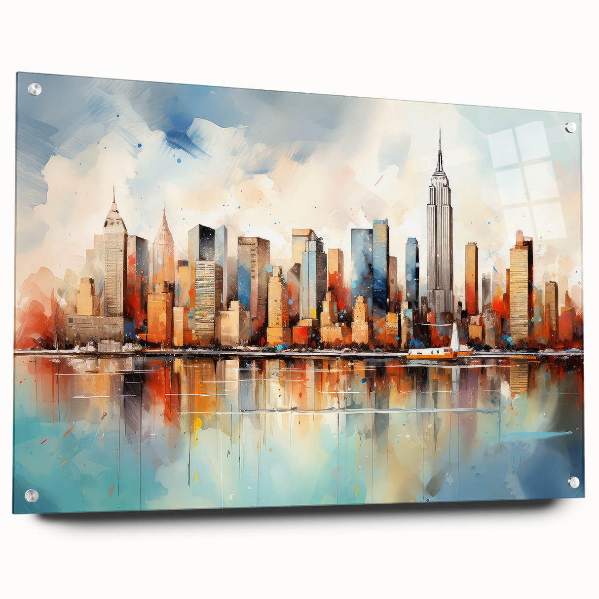 Vibrant Cityscape Office Wall Art – Modern Corporate Decor