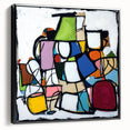 Abstract geometric framed canvas art showcasing a striking black design, viewed from the side, perfect for modern home decor and artistic expression. This versatile piece enhances any room's aesthetic with its unique shapes and bold contrasts, ideal for art enthusiasts seeking contemporary wall accents.