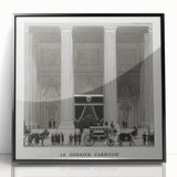 Elegant Art Deco Wall Art – Monochrome Architectural Carriage Scene