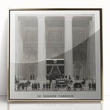 Elegant Art Deco Wall Art – Monochrome Architectural Carriage Scene