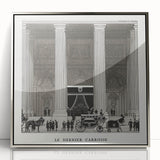 Elegant Art Deco Wall Art – Monochrome Architectural Carriage Scene