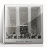 Elegant Art Deco Wall Art – Monochrome Architectural Carriage Scene