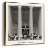 Elegant Art Deco Wall Art – Monochrome Architectural Carriage Scene