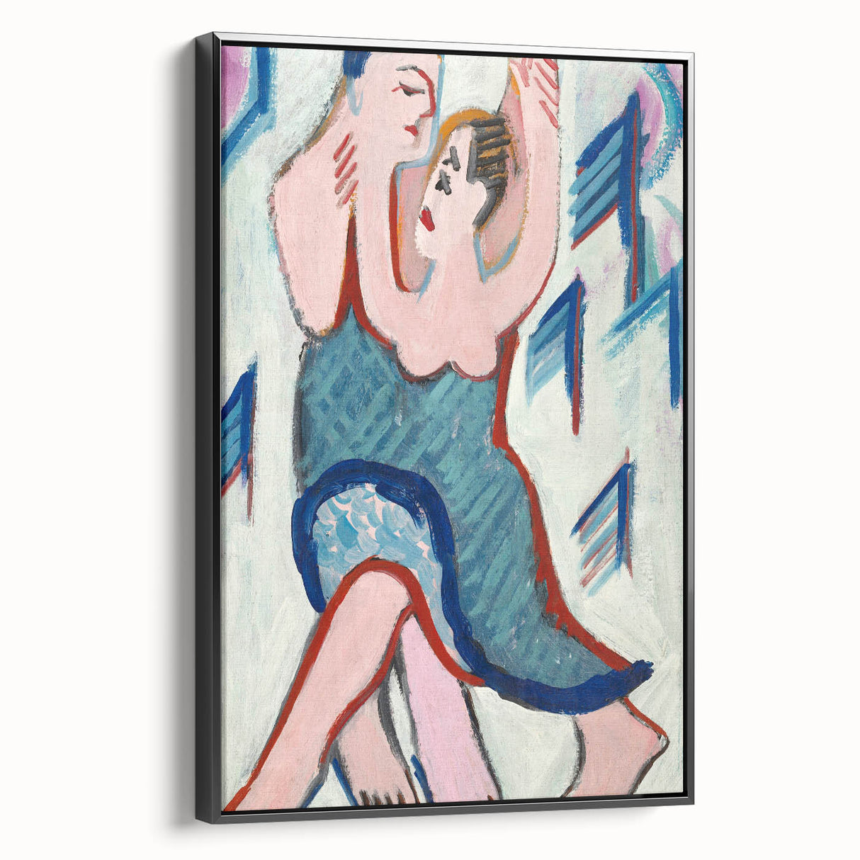 Vibrant Expressionist Dancing Couple - Colorful Canvas Print
