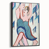 Vibrant Expressionist Dancing Couple - Colorful Canvas Print