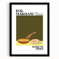 Extra large abstract art print featuring colorful, textured food dishes on a black framed canvas.