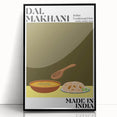 Large abstract wall art featuring assorted food dishes in vibrant colors on a framed acrylic, ideal for kitchen wall decor.