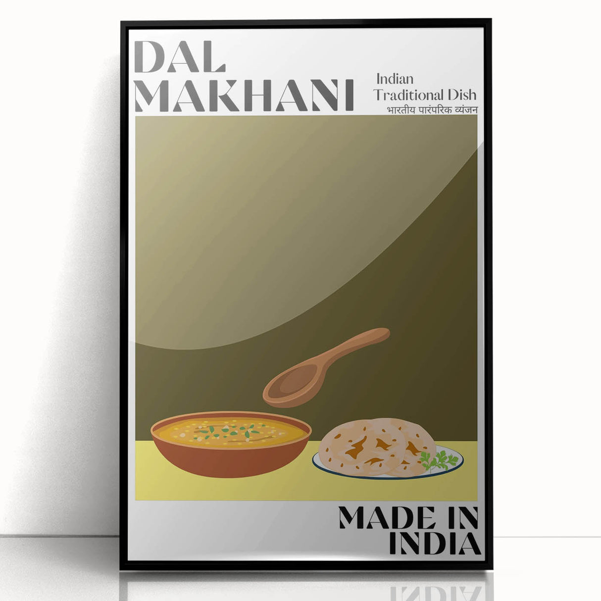 Large abstract wall art featuring assorted food dishes in vibrant colors on a framed acrylic, ideal for kitchen wall decor.